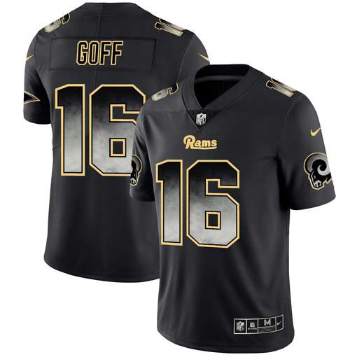 Men Los Angeles Rams #16 Goff Nike Teams Black Smoke Fashion Limited NFL Jerseys->buffalo bills->NFL Jersey